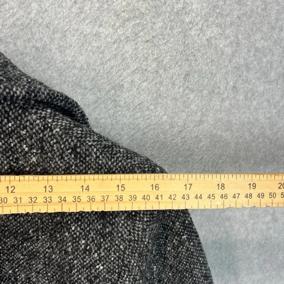 J.Crew Womens Wool Blend Tweed Peacoat Black White Salt and Pepper Large RN77388 - Picture 5 of 8